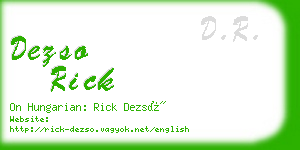 dezso rick business card